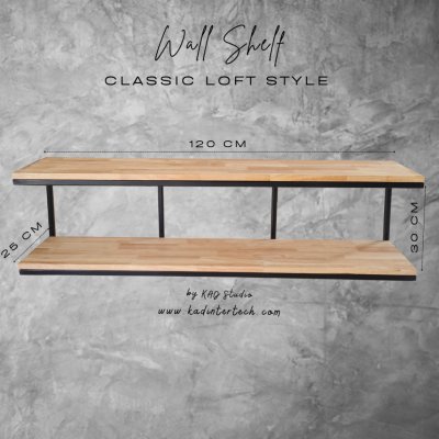 KADStudio ชั้นวางไม้แท้ 2 ชั้นลอฟท์ (K102)