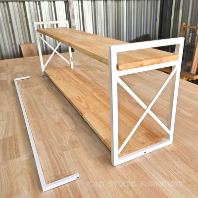 KADStudio ชั้นวางไม้ใสมินิมอล C2 ขาว X (K171)