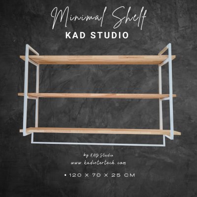 KADStudio ชั้นวางติดผนังไม้ใสวินเทจ (K98)