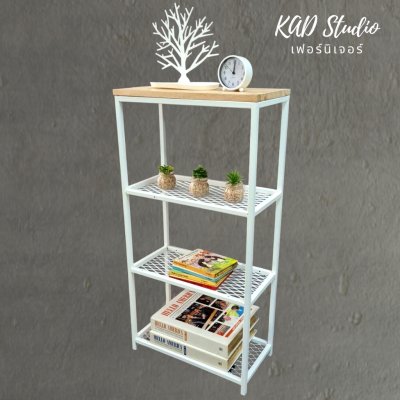 KADStudio ชั้นวางไม้แท้ตะแกรง 4 ชั้น 50x30x100 (K170)