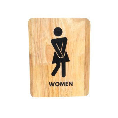 KADStudio ป้ายห้องน้ำไม้แท้มินิมอล (K80)