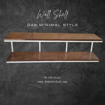 KADStudio ชั้นวางไม้โอ๊คมินิมอล 2 ชั้นขาว (K178)