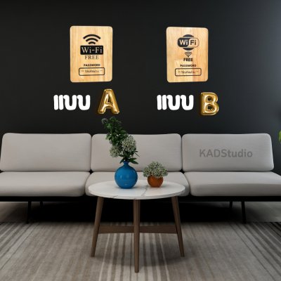 KADStudio ป้ายไม้ Free Wifi มูจิ–มินิมอล (K146)