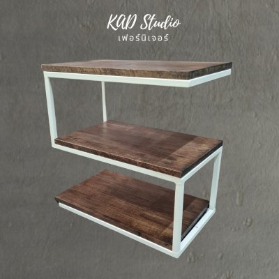 KADStudio โต๊ะข้างเตียงไม้แท้ตัว S ดำ (K190)