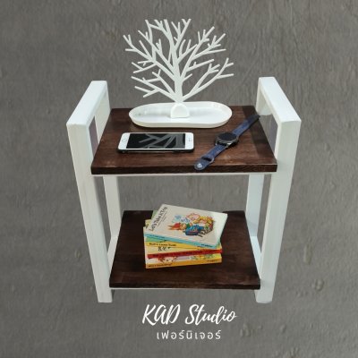 KADStudio โต๊ะข้างเตียงไม้แท้ 60x30x50 (K164)