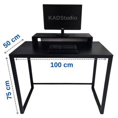 KADStudio โต๊ะคอมไม้แท้ดำ 100 ซม.(K94)