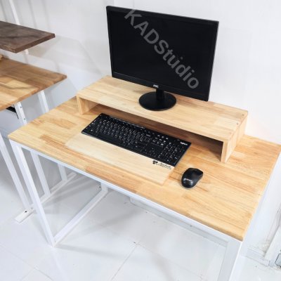KADStudio โต๊ะคอมไม้ใสขาว 100 ซม. (K116)