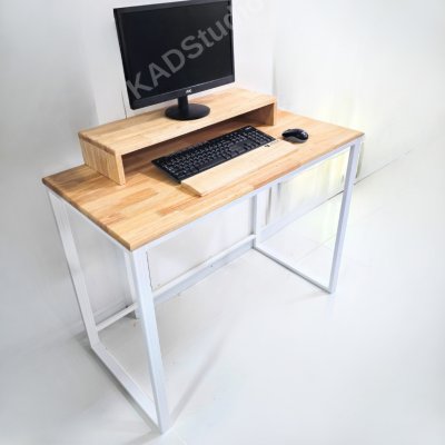 KADStudio โต๊ะคอมไม้ใสขาว 100 ซม. (K116)