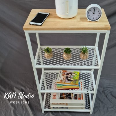KADStudio ชั้นวางไม้แท้ตะแกรง 4 ชั้น 50x30x100 (K170)