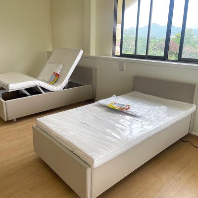 เตียงปรับระดับยกหัว-ท้าย ขนาด 3ฟุต บิวต์หุ้มหนัง PVC (เลือกสี ความหนาที่นอนได้)