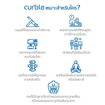 Curble Grand เบาะรองนั่งเพื่อสุขภาพ ปรับท่านั่ง เก้าอี้เสริมเพื่อสุขภาพ สำหรับผู้ใหญ่