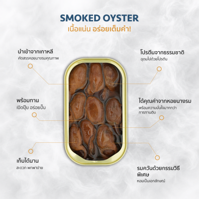 Delisea Smoked Oysters - หอยนางรมรมควันในซอสเทอริยากิ นำเข้าจากเกาหลี