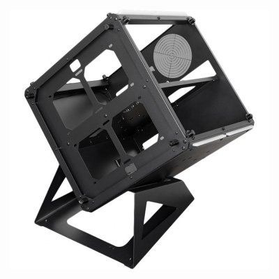 AZZA Innovative Tempered Glass ARGB CUBE 802F with RF Remote – Black