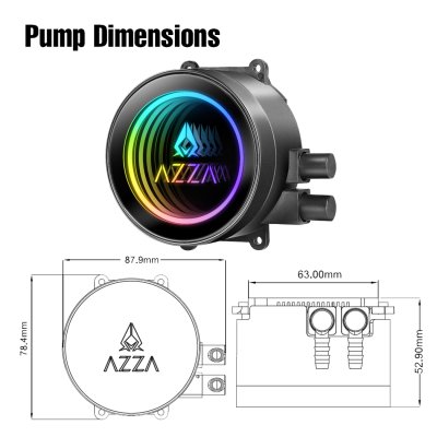 AZZA GALEFORCE ARGB CPU Liquid Cooler LCAZ-240C-ARGB - Black