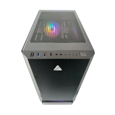 AZZA Micro ATX Mid Tower Tempered Glass Gaming Case  LUMINOUS 110F with VF1299 12cm Rainbow RGB Fan x 1  – Black