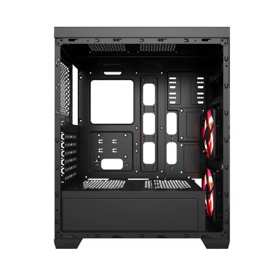 AZZA ATX Mid Tower Tempered Glass Gaming Case CRIMSON 211G – Black