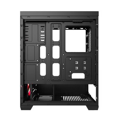 AZZA ATX Mid Tower Tempered Glass Gaming Case CRIMSON 211G – Black