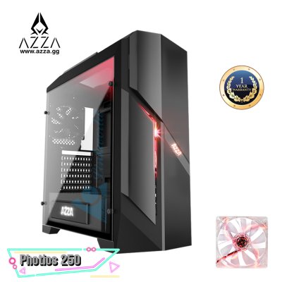 AZZA ATX Mid Tower Tempered Glass Gaming Case PHOTOIS 250 - Black