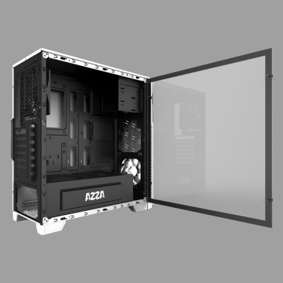 AZZA ATX Mid Tower Tempered Glass RGB Gaming Case ONYX 260 - White