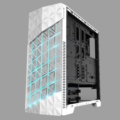 AZZA ATX Mid Tower Tempered Glass RGB Gaming Case ONYX 260 - White