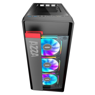 AZZA ATX Mid Tower Tempered Glass ARGB Gaming Case OBSIDIAN 270 with RF Remote - Black