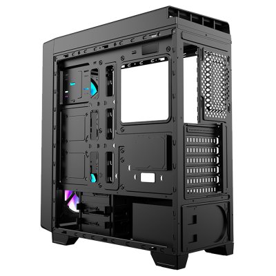 AZZA ATX Mid Tower Tempered Glass ARGB Gaming Case OBSIDIAN 270 with RF Remote - Black