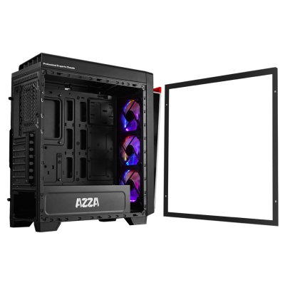 AZZA ATX Mid Tower Tempered Glass ARGB Gaming Case OBSIDIAN 270 with RF Remote - Black