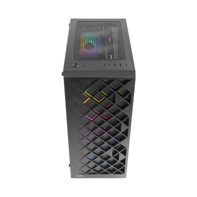 AZZA ATX Mid Tower Tempered Glass ARGB Gaming Case  SPECTRA 280B with 12cm ARGB Fan x 1 – Black