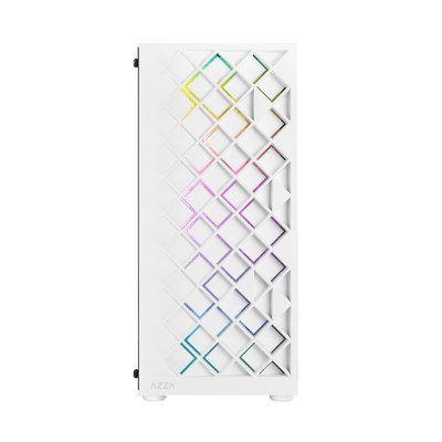 AZZA ATX Mid Tower Tempered Glass ARGB Gaming Case  SPECTRA 280W with 12cm ARGB Fan x 4 – White