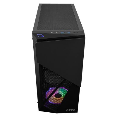 AZZA ATX Mid Tower Tempered Glass ARGB Gaming Case  INFERNO 310DH with RF Remote – Black