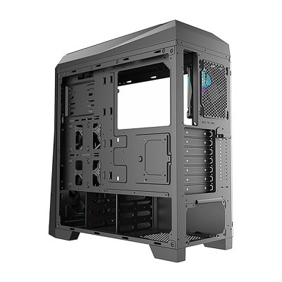 AZZA ATX Mid Tower Tempered Glass ARGB Gaming Case  CHROMA 410A with RF Remote – Black