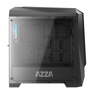 AZZA ATX Mid Tower Tempered Glass ARGB Gaming Case  CHROMA 410B with RF Remote – Black