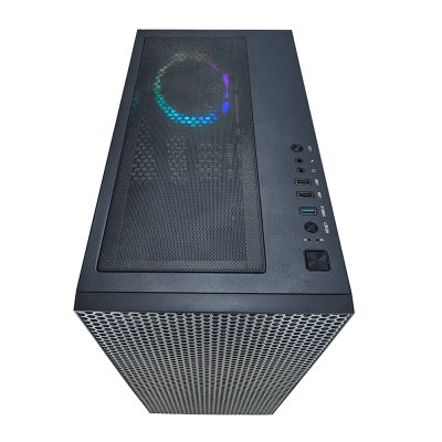 AZZA ATX Mid Tower Tempered Glass ARGB Gaming Case  HIVE 450 with 12cm ARGB Fan x 1 & ARGB Control Board  – Black