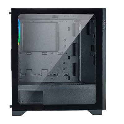 AZZA ATX Mid Tower Tempered Glass ARGB Gaming Case  HIVE 450 with 12cm ARGB Fan x 1 & ARGB Control Board  – Black