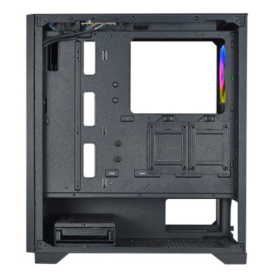 AZZA ATX Mid Tower Tempered Glass ARGB Gaming Case  HIVE 450 with 12cm ARGB Fan x 1 & ARGB Control Board  – Black
