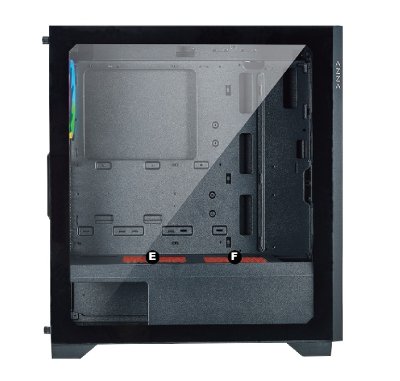AZZA ATX Mid Tower Tempered Glass ARGB Gaming Case  HIVE 450 with 12cm ARGB Fan x 1 & ARGB Control Board  – Black
