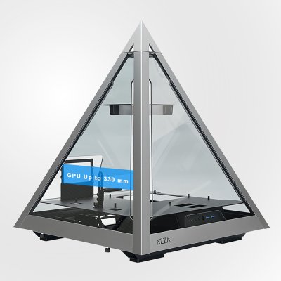 AZZA Innovative Tempered Glass ARGB Computer Case PYRAMID 804L with 12cm ARGB Fan x 1 – Black