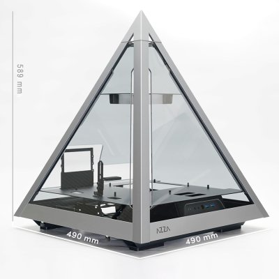 AZZA Innovative Tempered Glass ARGB Computer Case PYRAMID 804L with 12cm ARGB Fan x 1 – Black