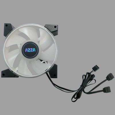 AZZA Dual Ring ARGB 120mm PWM PC Case Fan HURRICANE II with RF Remote – Black (Pack4+1)