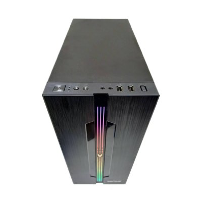 VENUZ Acrylic Side ATX Computer Case VC 1620 with RGB LED Strip - Black