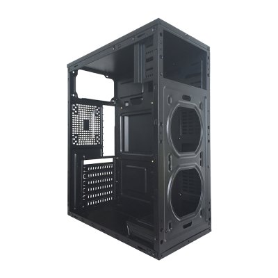 VENUZ ATX Computer Case VC 1609 with RGB LED Strip - Black