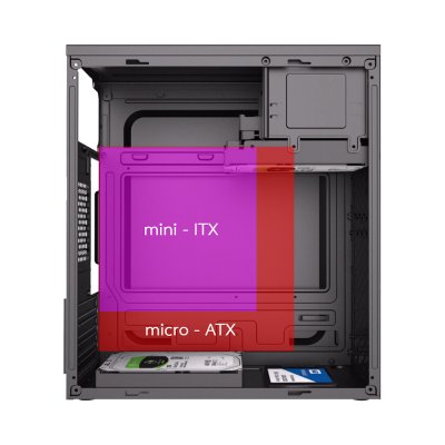 VENUZ micro ATX Computer Case VC 1705 – Black