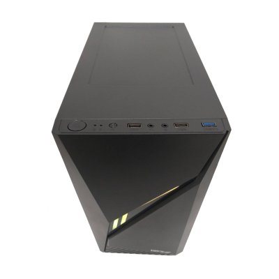 VENUZ Acrylic Side ATX Computer Case VC 1916A with RGB LED Strip & VF1299 12cm Rainbow RGB Fan x 1 – Black