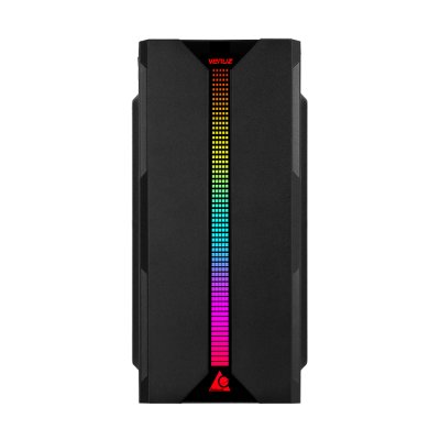 VENUZ ATX Computer Case VC 1919 with RGB LED Strip – Black