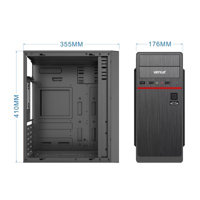VENUZ ATX Computer Case VC 3225 - Black/Red