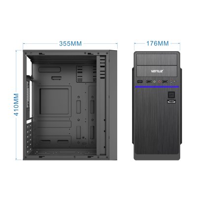 VENUZ ATX Computer Case VC 3225 - Black/Blue