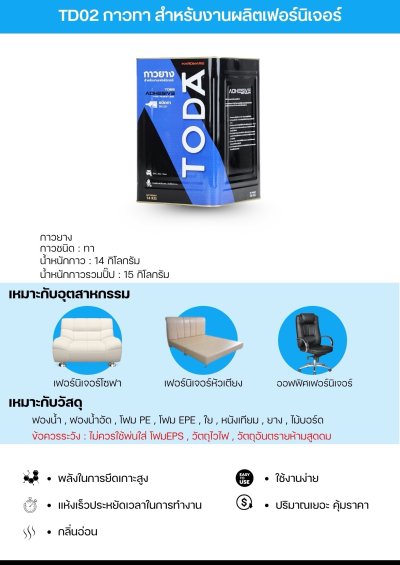 กาวยางสำหรับเฟอร์นิเจอร์ TD02(ชนิดทา)-2