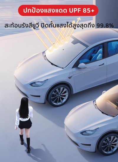 ที่บังแดดกระจกหน้ารถ พร้อมฉนวน UV ป้องกันความร้อนได้อย่างดี ด้ามจับแบบร่มสำหรับ สำหรับรถยนต์ทุกรุ่น