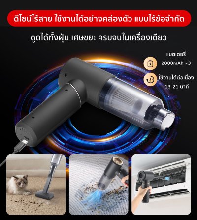 ekeen เครื่องดูดฝุ่นไร้สาย ความแรง 19000 PA แรงดูดสูง พกพาสะดวก