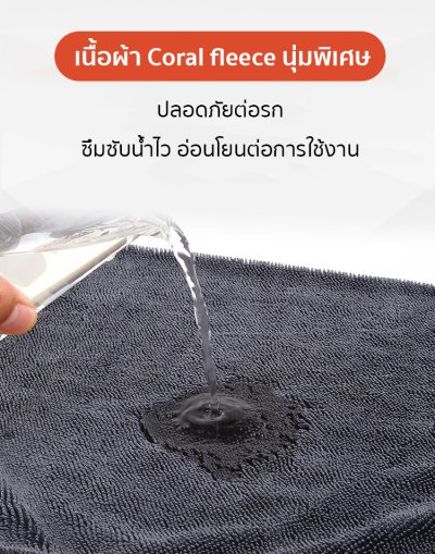 Ekeen SmartWipe รุ่นอัพเกรดใหม่ปี25 ผ้าเช็ดรถอัจฉริยะ เช็ดครั้งเดียวสะอาดหมดจด ซับน้ำเร็วกว่า 2 เท่า